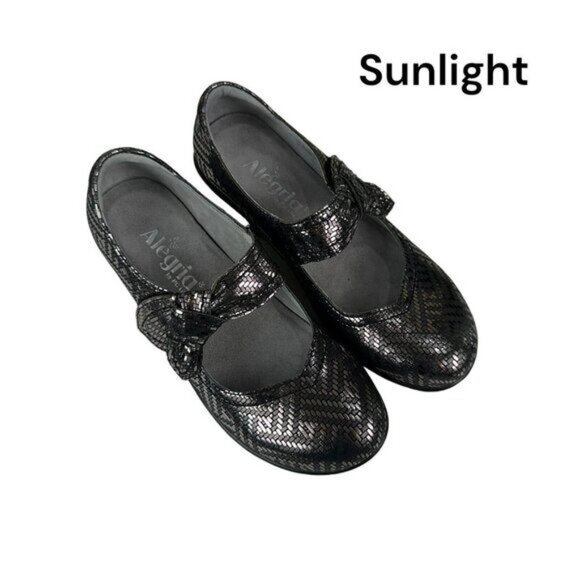 Alegria Shoes - Alegria Ella Women SZ 36 Pewter Dazzle Mary Jane Pump Shoes Gray Metallic Comfy